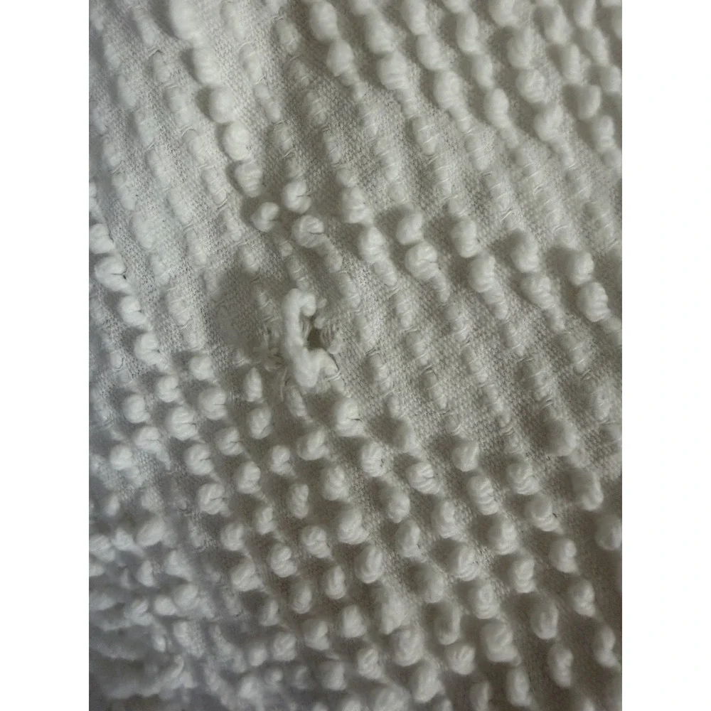 Vintage White Hobnail Chenille Medallion Full Queen Bedspread CUTTER DAMAGE